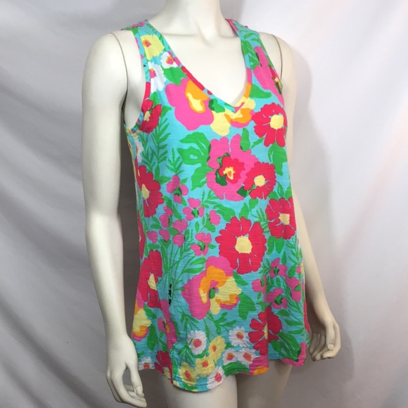 Lilly Pulitzer long tank/swim cover up, size M EUC